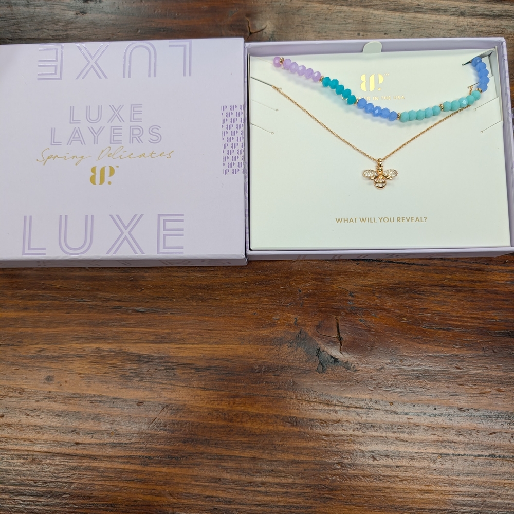 Gold and Blue Necklace Set